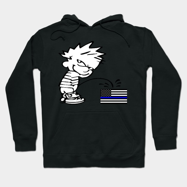 Calvin Blue Lives Matter Hoodie by RevolutionToday